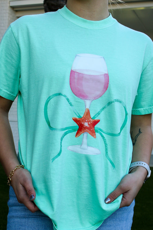 Sweet Wine Bow Comfort Color Tee